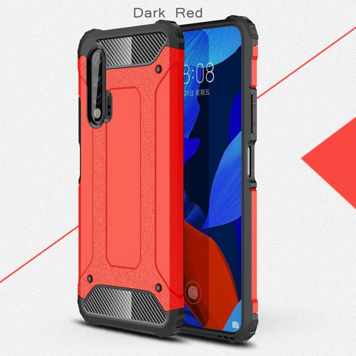 เคส Huawei Nova 6 #เคสฝาหลังเกราะป้องกัน ไฮบริด พลาสติก+TPU Heavy Duty Rugged Hybrid