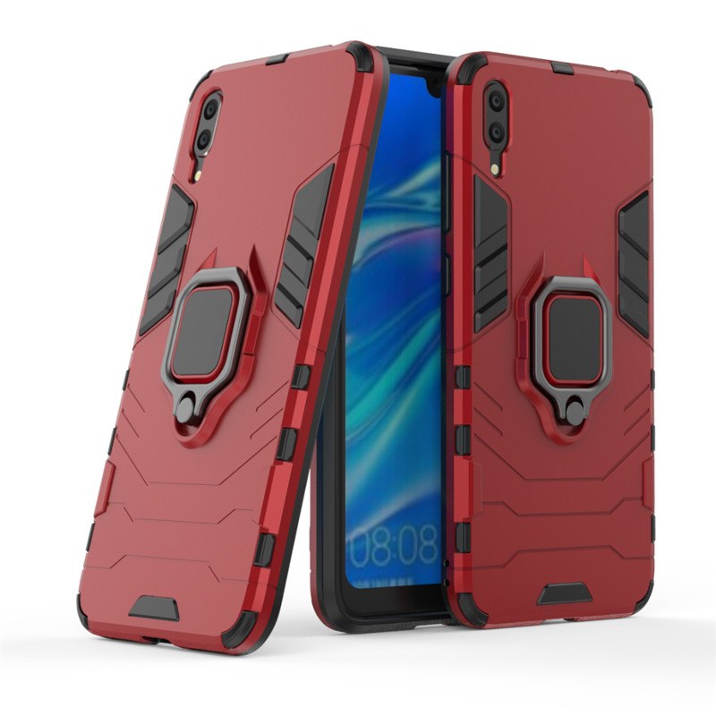 Case Y7 Pro (2019) #เคสฝาหลังพลาสติกแข็ง +TPU Hybrid Case มีแหวนสวมนิ้วโลหะ