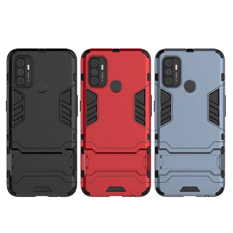 เคส OPPO A53 2020 #เคสฝาหลังกันลื่น Cool Tyre Pattern Kickstand (PC + TPU)