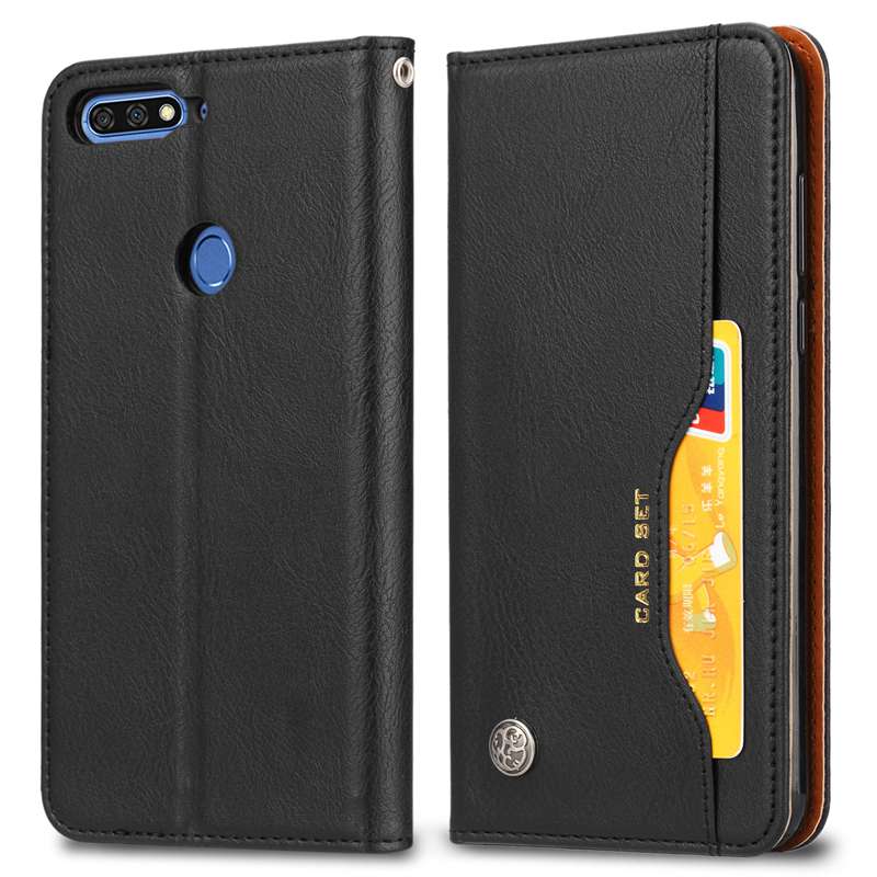 เคส Huawei Honor 7C /Y7 Prime (2018) #เคสฝาพับแบบกระเป๋าสตางค์หนัง PU มีช่องเสียบบัตรคุณภาพดีราคาถูก