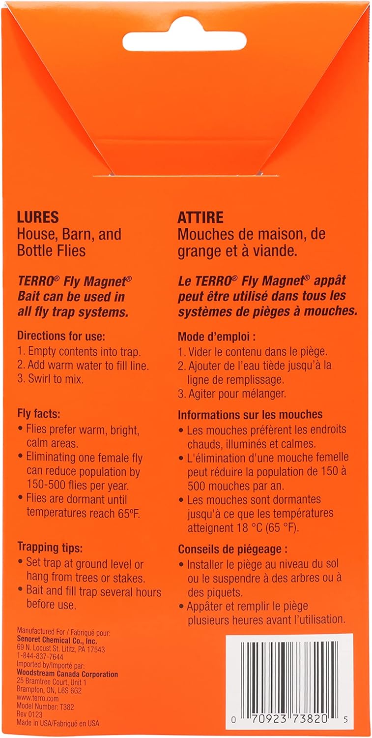 TERRO® Fly Magnet Trap and Bait, T382 กับดักแมลงวันและเหยื่อล่อ