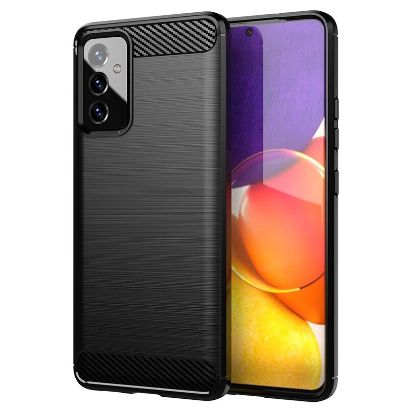 เคส Samsung Galaxy M52 5G#เคสฝาหลังตกแต่งคาร์บอนไฟเบอร์ ผิวขัดแปรง Brushered TPU Back Case