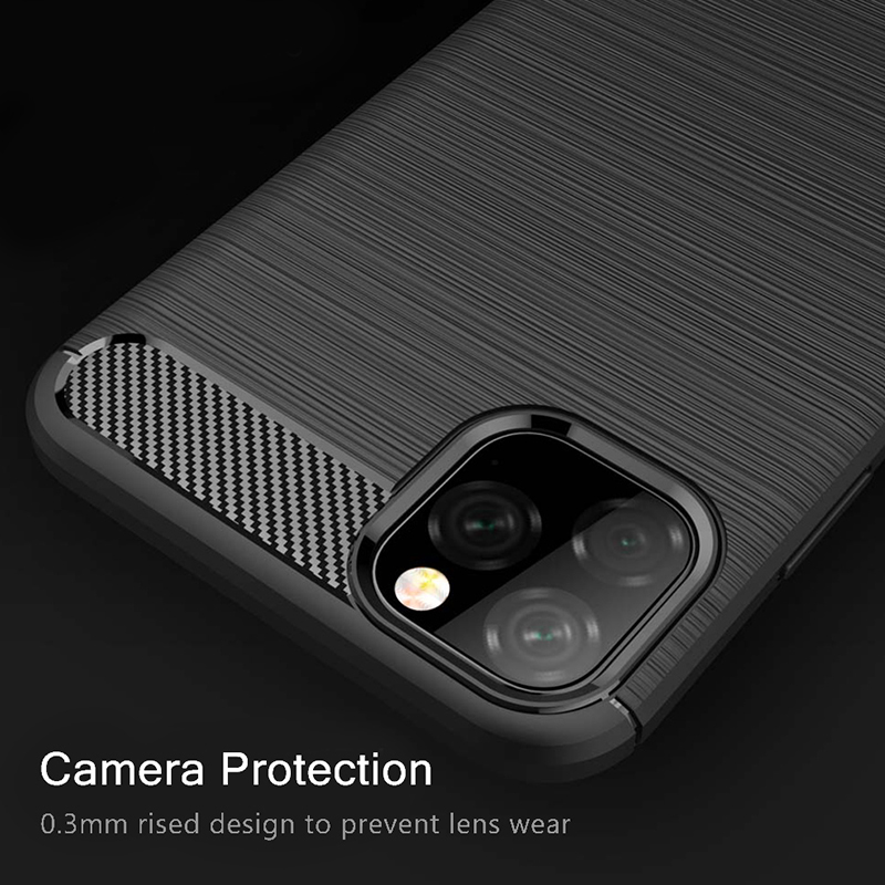 เคส iPhone 11 6.1 inch (2019) #เคสคาร์บอนไฟเบอร์ ผิวขัดแปรง Brushered TPU Back Case