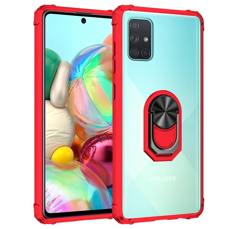 Case Samsung Galaxy Note 10 lite #เคสฝาหลังใสขอบทึบ +TPU Hybrid Case มีแหวนสวมนิ้วโลหะ