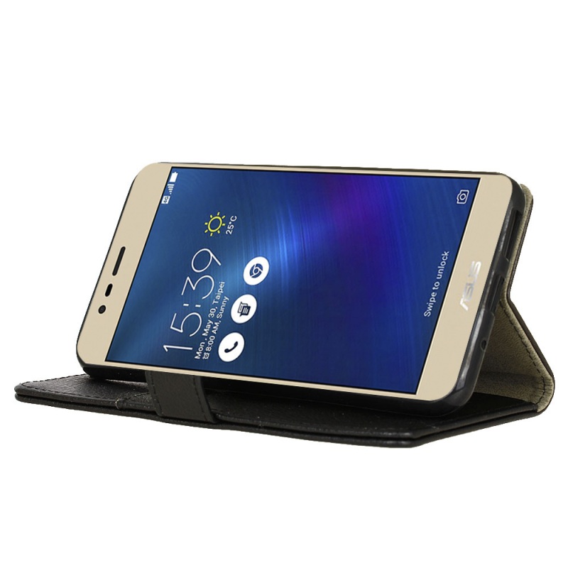 Case Asus Zenfone 3 Max ZC553KL #เคสหนังฝาพับผิวลิ้นจี่มีช่องเสียบการ์ด Litchi Grain Phone Case Wallet (PU Leather + TPU)