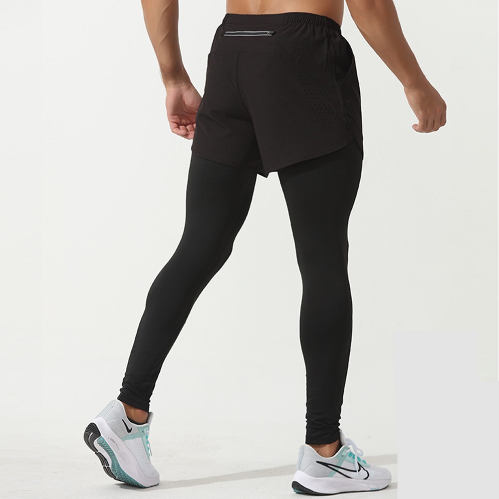 กางเกงออกกำลังกาย 2-in-1 ซัปในขายาว ฟิตเนส วิ่งมาราธอน Men Running (F38)