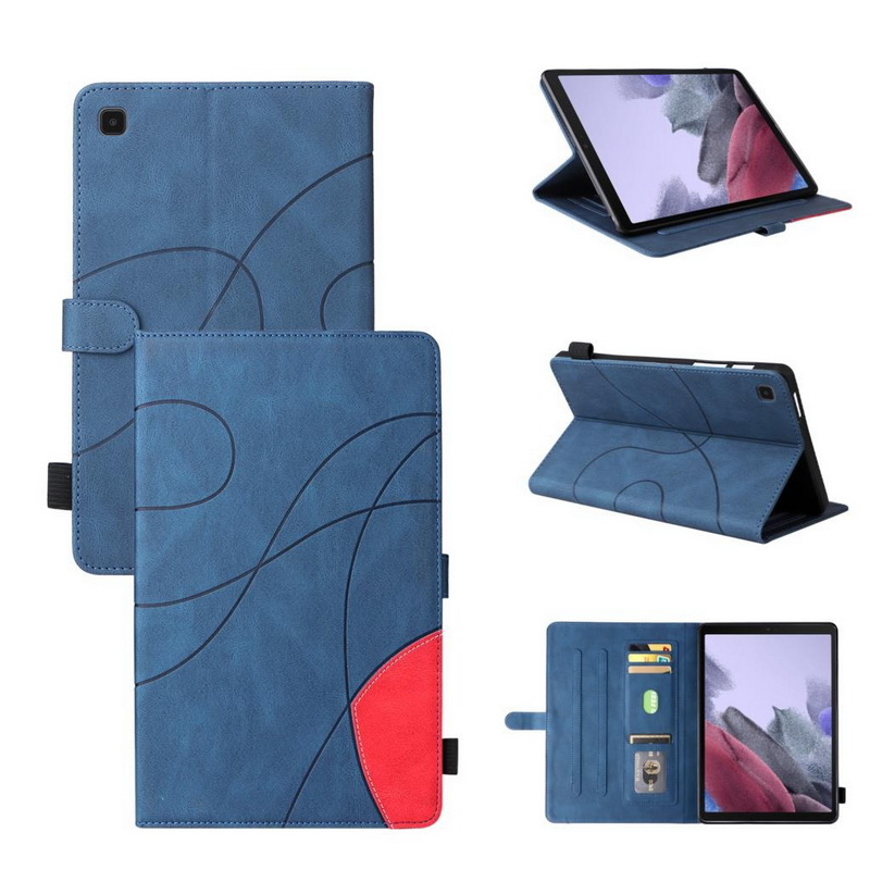เคส Samsung Galaxy Tab A7 Lite 8.7" (T220,T225) #เคสฝาพับหนัง PU มีช่องใส่บัตร Dual-Color Splicing PU Leather Tablet Shell Case