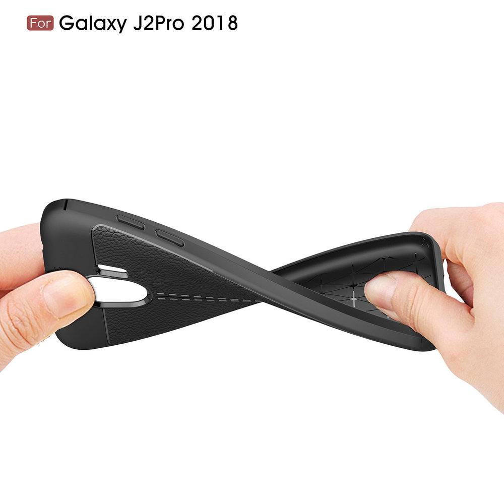 Case Samsung Galaxy J2 Pro 2018 #เคสฝาหลัง TPU นิ่มผิวลิ้นจี่ช่วยป้องกันลายนิ้วมือและกันลื่นได้ดี