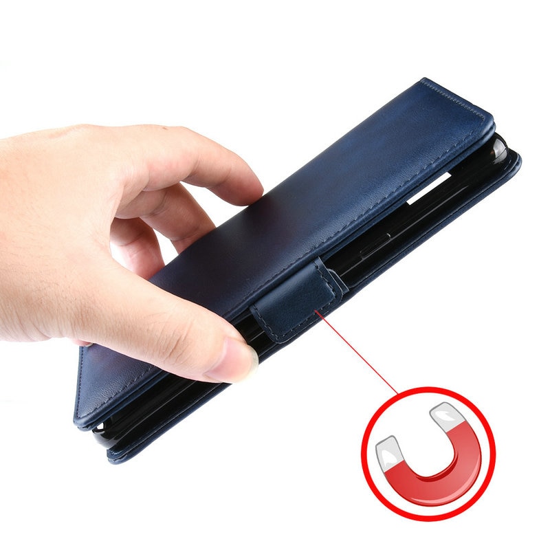 เคส Realme 5 Pro #เคสฝาพับหนัง PU มีแถบปิดแม่เหล็กสไตล์กระเป๋าสตางค์