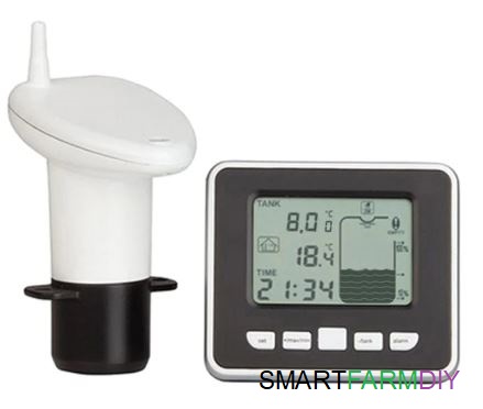 เซนเซอร์วัดความลึกและอุณหภูมิ Wireless Water Tank Liquid Depth Meter Ultrasonic Temperature sensor display, 3.3 inch