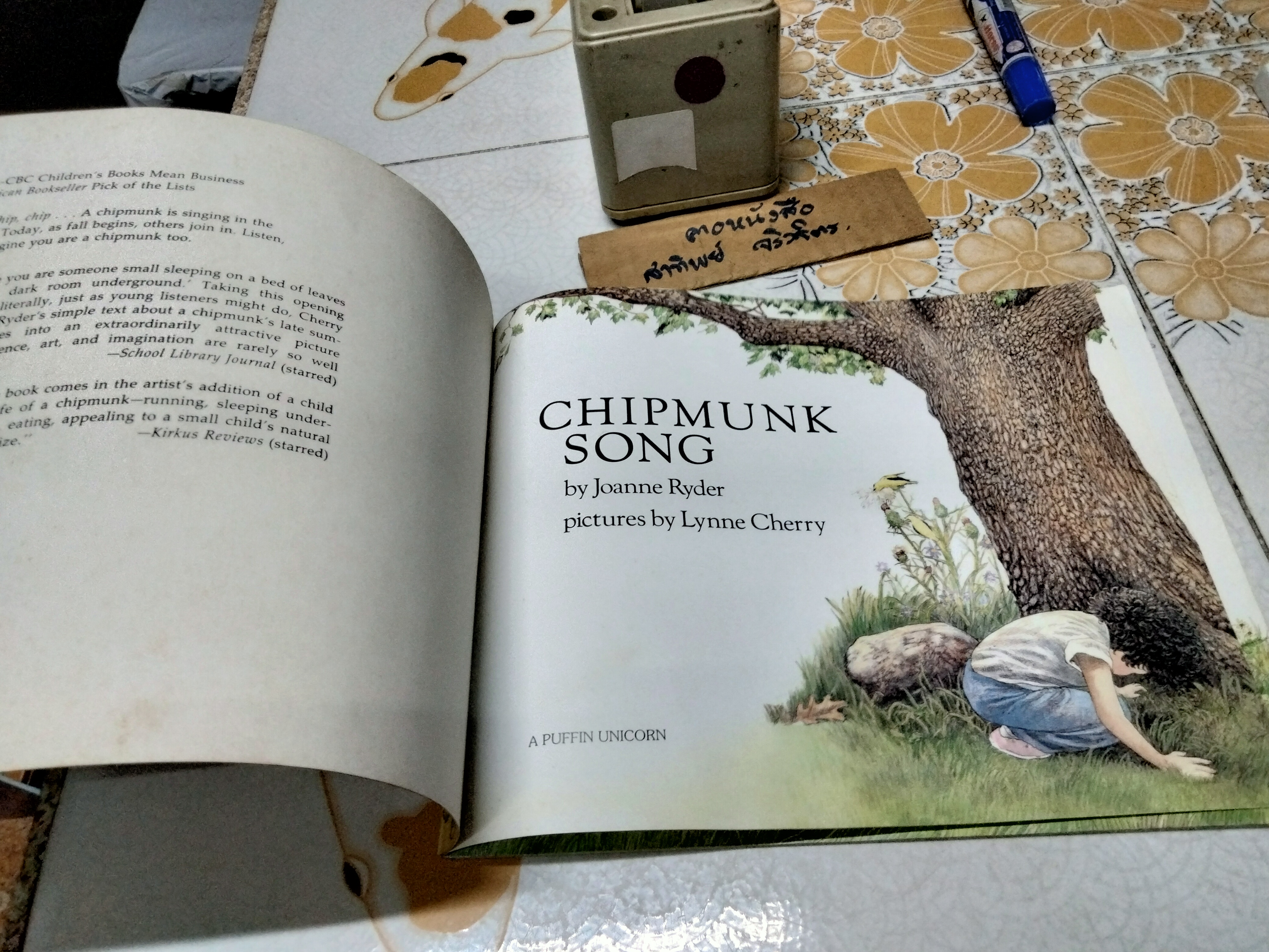 Chipmunk Song by Joanne Ryder Pictures by Lynne Cherry, 1990