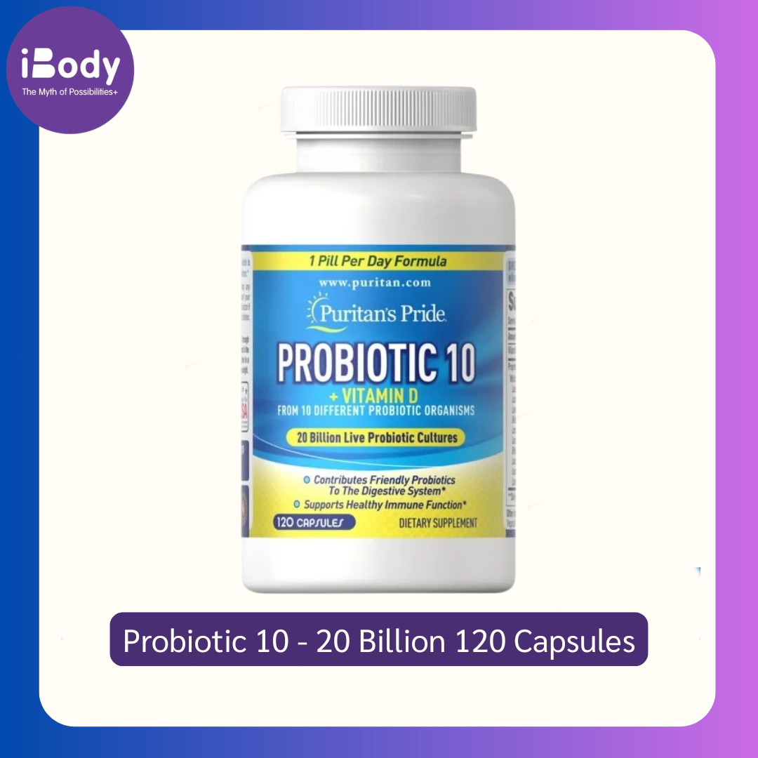 Puritan's Pride® Probiotic 10 - 20 Billion 120 Capsules โปรไบโอติก 10 สายพันธ์ 2 หมื่นล้านตัว