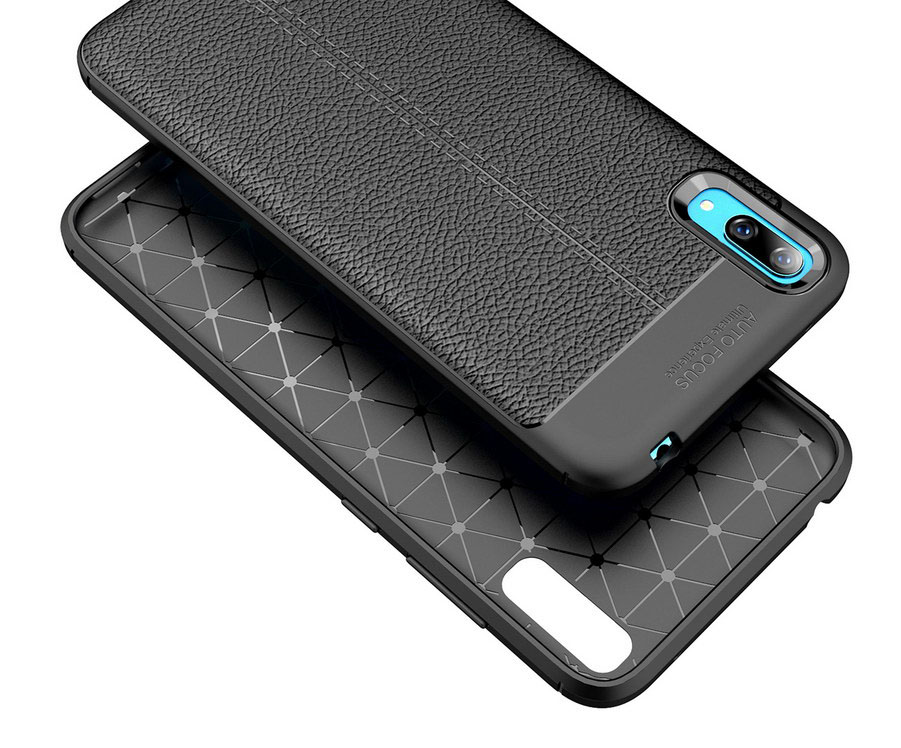 Case Huawei Y7 Pro (2019) TPU #เคสฝาหลังผิวลิ้นจี่ช่วยป้องกันลายนิ้วมือและกันลื่นได้ดี