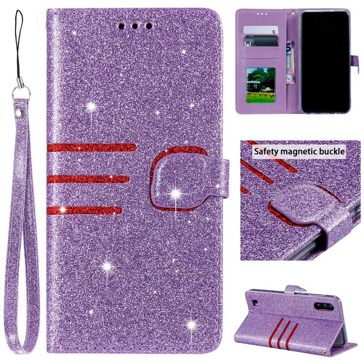 Case Samsung Galaxy A10 #เคสฝาพับหนัง PU ผิวเคลือบผงแวววาว Glitter Powder Coated Wallet