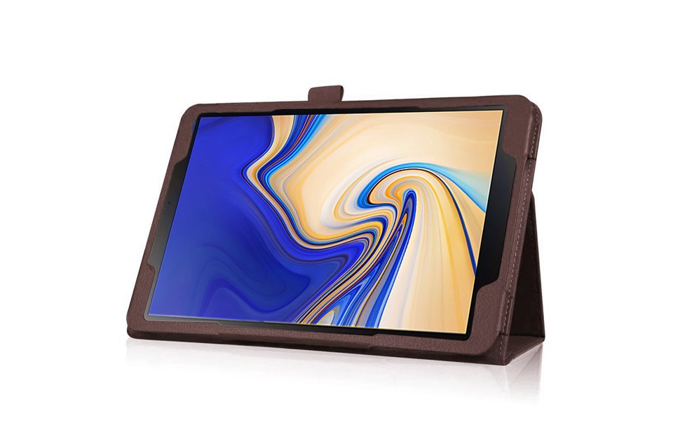 เคส Samsung Galaxy Tab S4 10.5นิ้ว T830/T835 #เคสฝาพับหนัง PU ผิวลิ้นจี่ Litchi Skin Leather Case