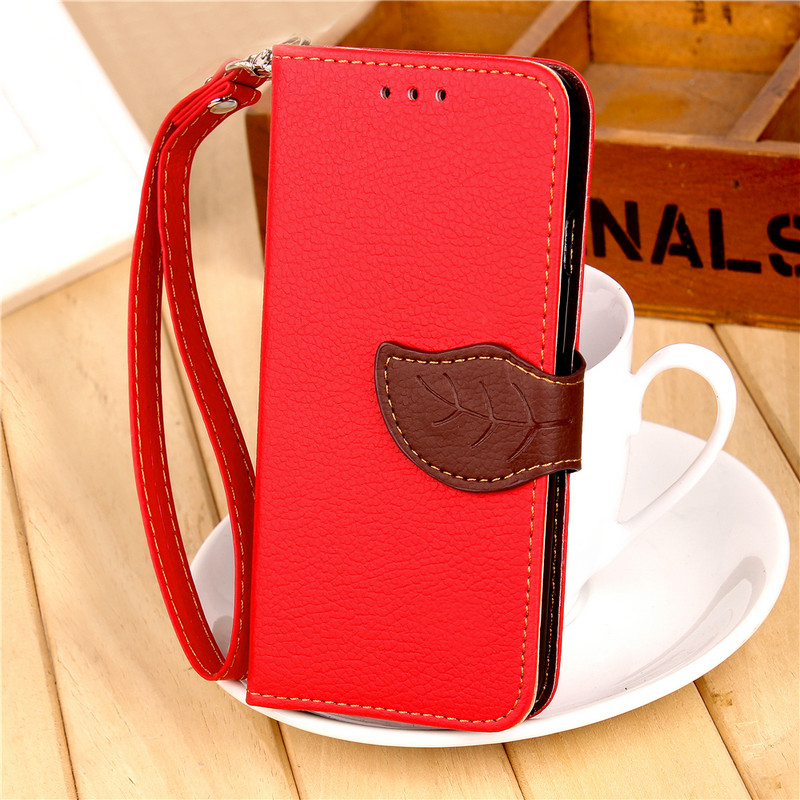 เคส Samsung Galaxy A8 + (2018) #เคสฝาพับแบบกระเป๋าสตางค์ปิดแม่เหล็ก Leaf Shape Magnetic Flap Leather Wallet Case