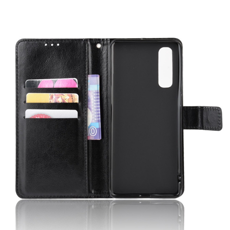 เคส OPPO Reno 3 Pro 4G #เคสฝาพับหนัง PU ผิวหนังม้า Crazy Horse Texture Leather Wallet