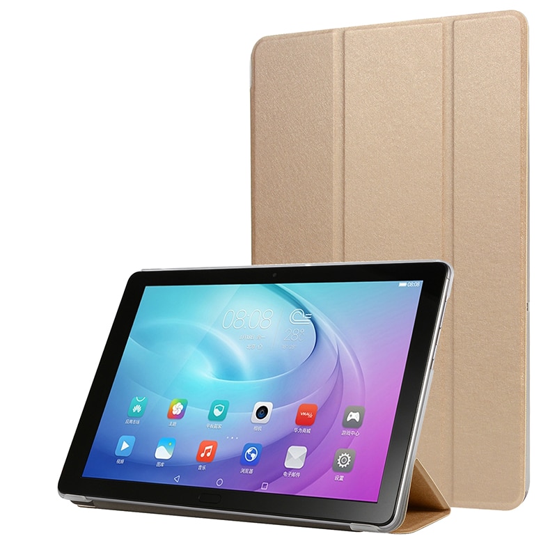 Case Samsung Galaxy Tab S6 Lite 10.4 SM-P610 P615 P617 #เคสฝาพับหนัง PU พับสามพับ Silk Texture Leather Stand Case