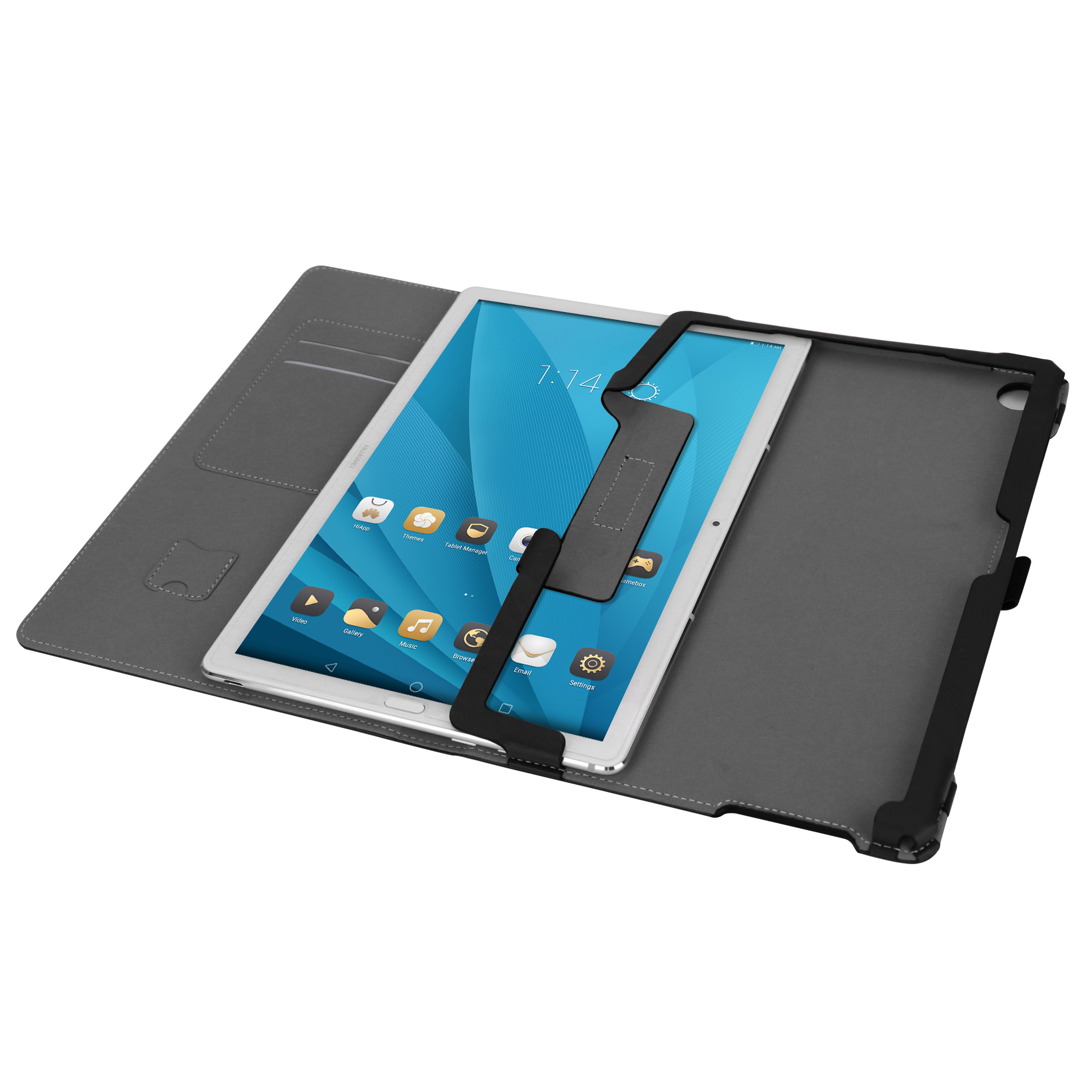 Case Huawei MediaPad M5 Pro 10.8 นิ้ว #เคสฝาพับหนัง PU มีที่สวมนิ้ว Card Holder Stand PU Leather Smart Case