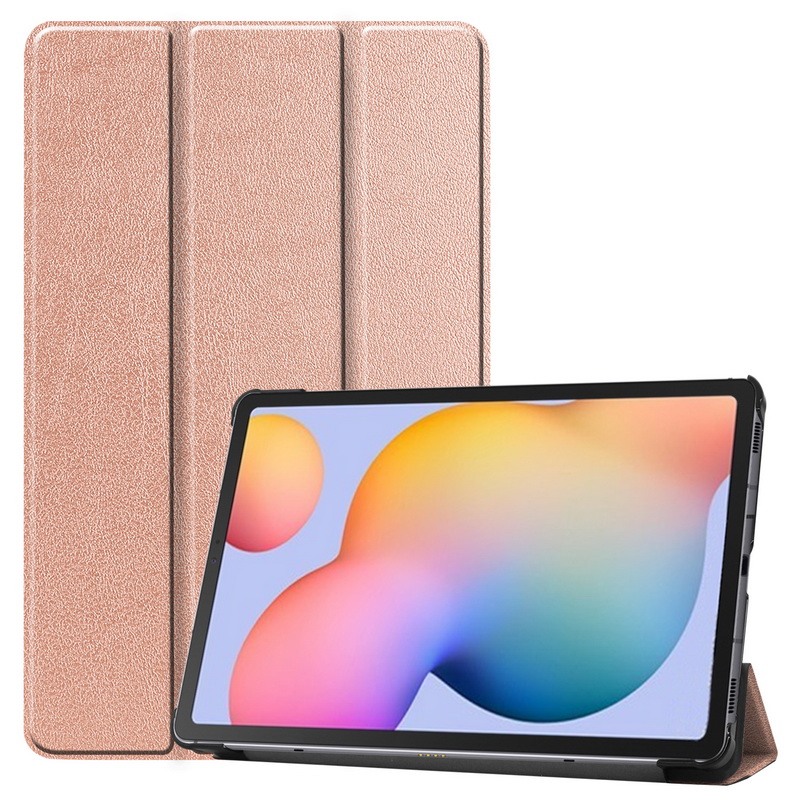 Case Samsung Galaxy Tab S6 Lite 10.4 SM-P610 P615 P617 #เคสฝาพับหนัง PU แบบ 3 พับ Tri-fold Stand Leather Smart Tablet