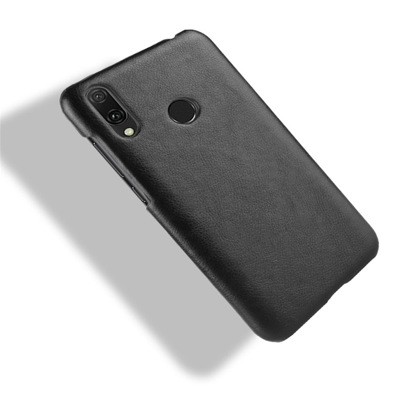 เคส Huawei Y9 (2019) #เคสฝาหลังพลาสติกแข็งเคลือบหนัง PU ลายผิวลิ้นจี่ Litchi Skin Leather Coated