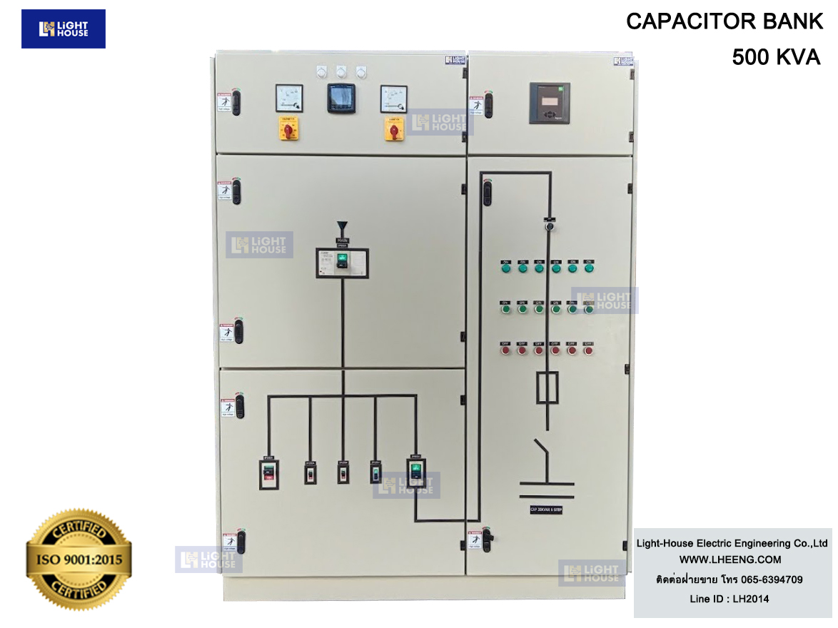 ตู้คาปาซิเตอร์แบงค์ 6 Steps MAIN 3P800A สำหรับหม้อแปลงไฟฟ้า 500 KVA (CAPACITOR BANK FOR TRANSFORMER 500 KVA)