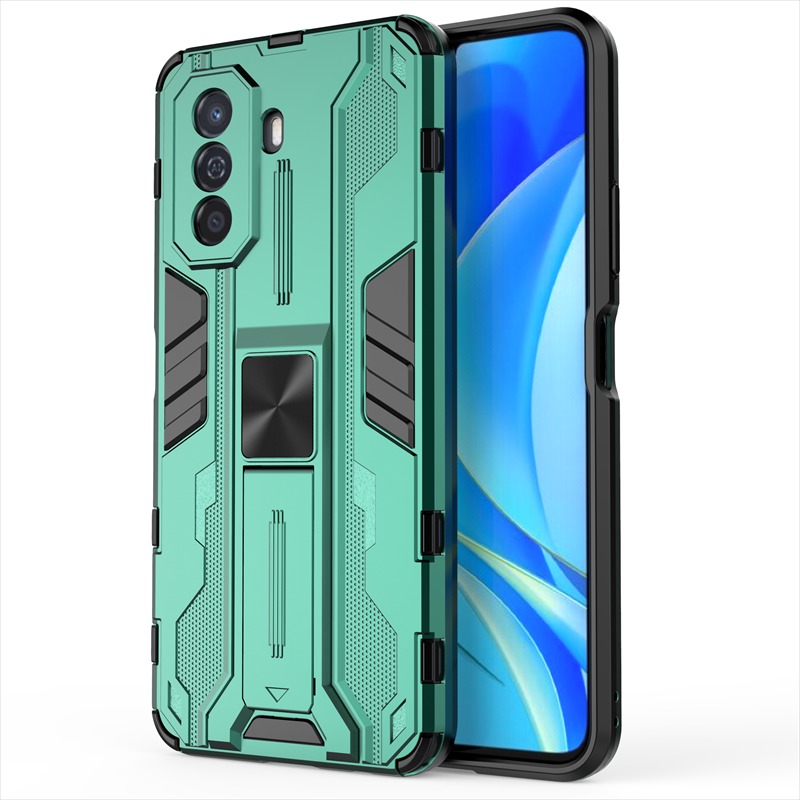 เคส Huawei Nova Y70 #เคสฝาหลังพลาสติก ไฮบริด TPU + Kickstand Case Armor Stlye TPU Soft Rubber