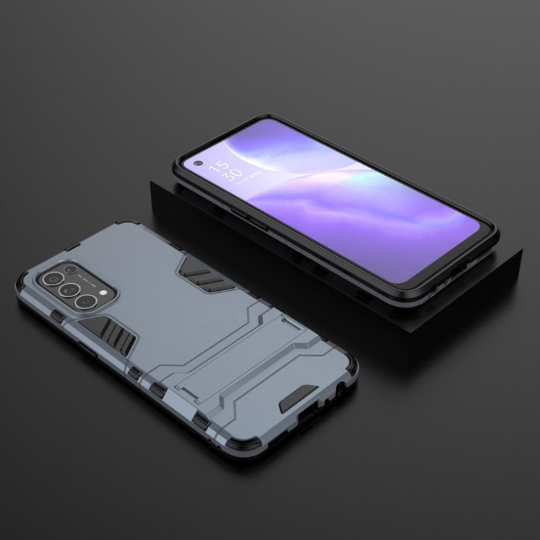 เคส OPPO Reno 5 5G #เคสฝาหลังพลาสติก ไฮบริด TPU + Kickstand
