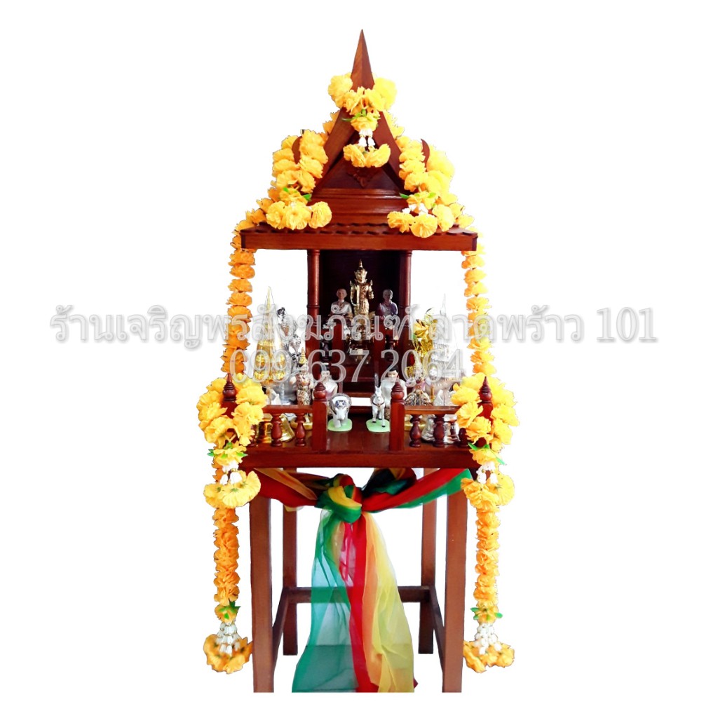 ศาลไม้สัก (เรือนไทย) ตั้งศาล เครื่องตั้งศาล ชุดบริวาร อุปกร์ตั้งศาล ศาลพระภูมิ