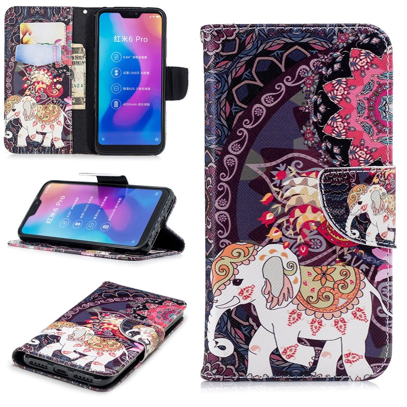 Case Xiaomi Mi A2 Lite #เคสฝาพับแบบกระเป๋าสตางค์ Pattern Printing Wallet Leather
