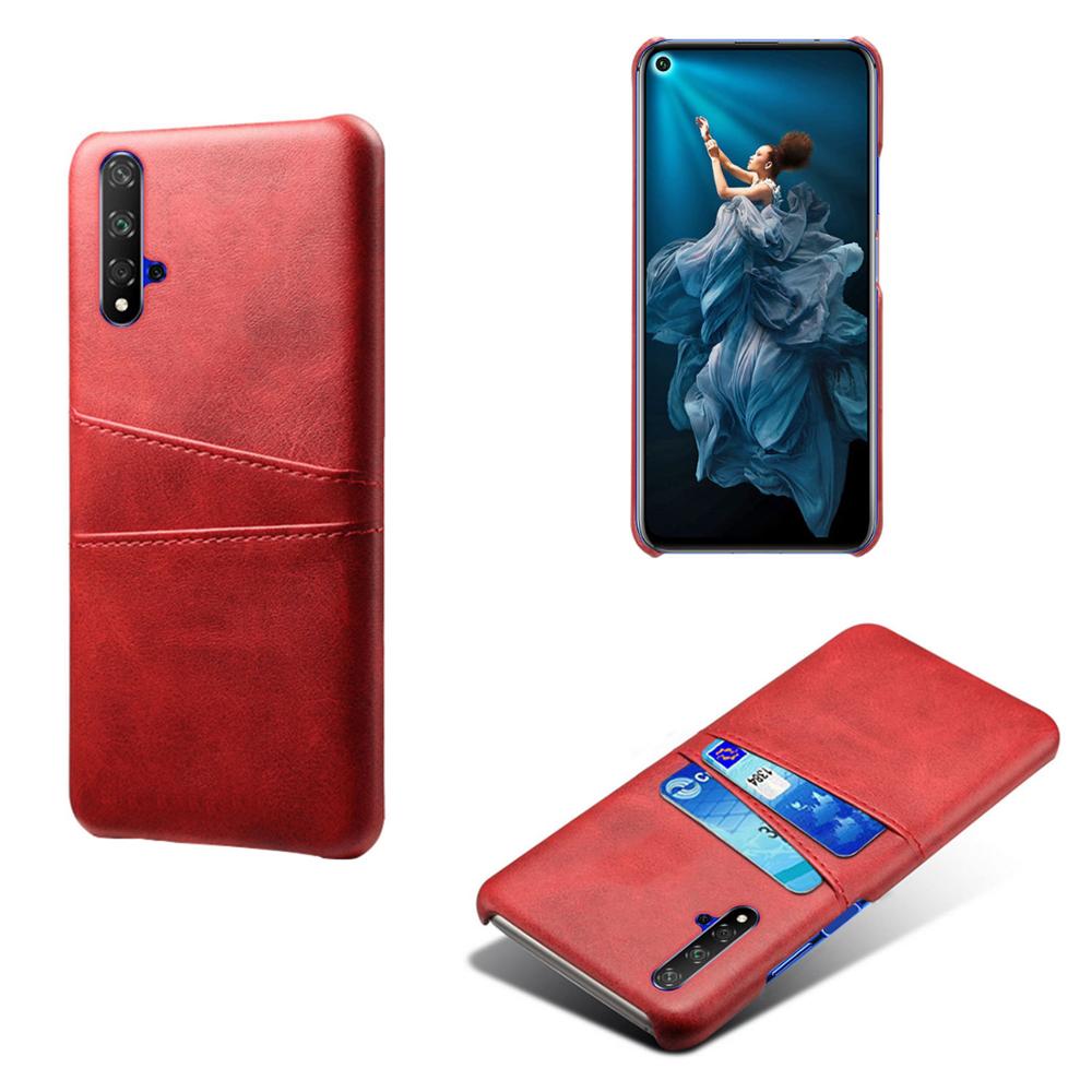 Case Huawei Nova 5T #เคสแบบฝาหลังหุ้มหนัง Double Card Slots PU Leather Coated