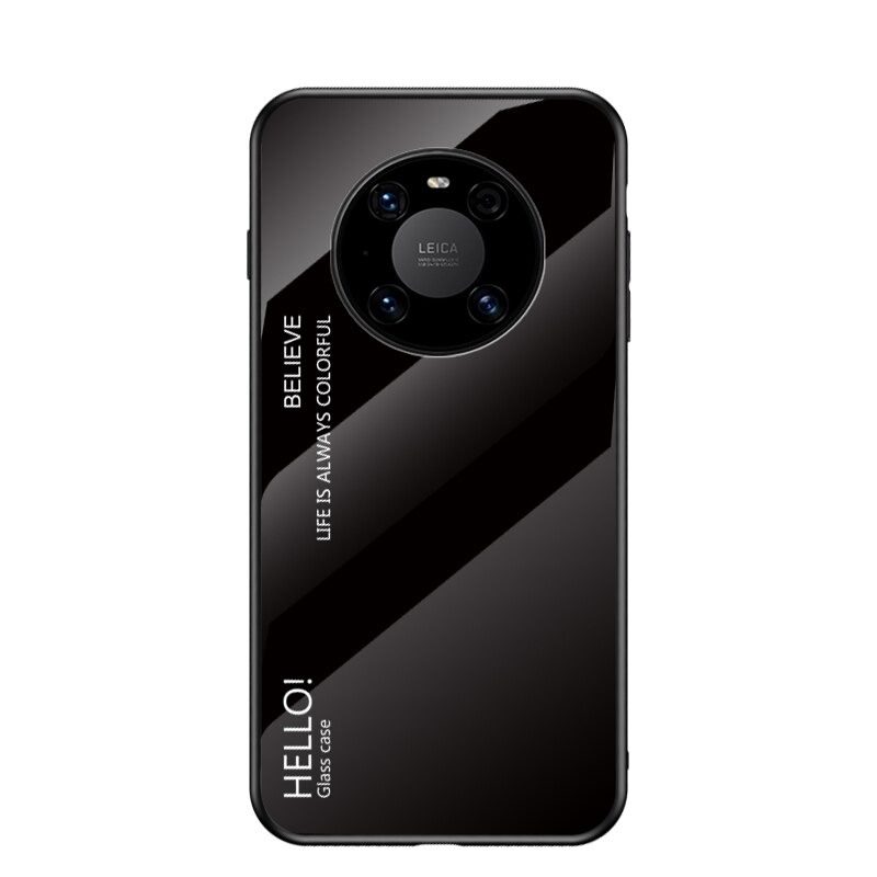 เคส Huawei Mate 40 Pro #เคสฝาหลัง Gradient Color Glass + PC + TPU Hybrid Case