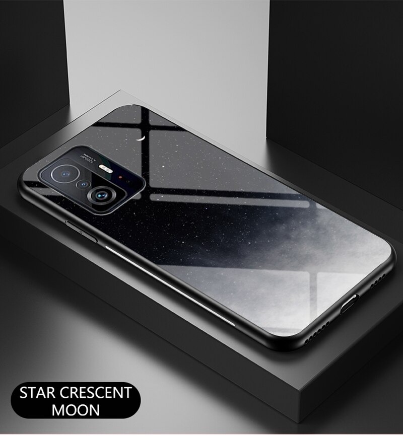 เคส Xiaomi 11T / 11T Pro #เคสฝาหลัง Gradient Color Glass + PC + TPU Hybrid Case
