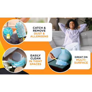 Swiffer® Dusters Heavy Duty Dusting Kit ไม้ปัดฝุ่น ที่ปัดฝุ่น ปรับความยาวได้ อุปกรณ์ทำความสะอาดบ้าน