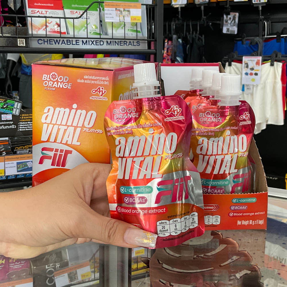 AminoVITAL FIIT เจลพลังงานรูปแบบใหม่ 90 กรัม พกพาสะดวก ทานง่าย รสชาติอร่อย กลิ่นบลัด ออเร้นจ์ (Z08)