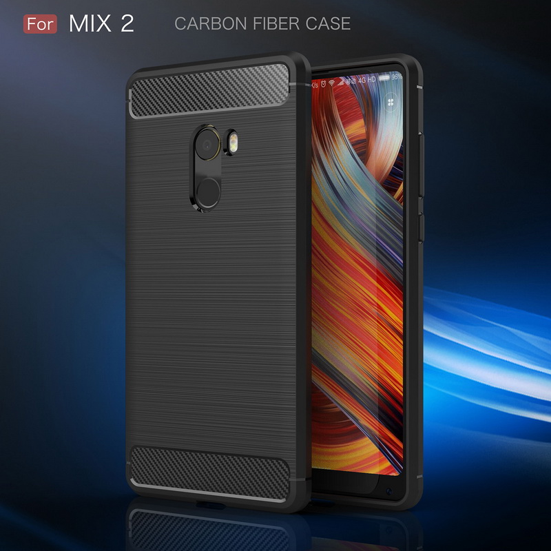 Case Xiaomi Mi Mix 2 #เคสฝาหลัง Brushed Carbon Fiber TPU สวยงามทันสมัย