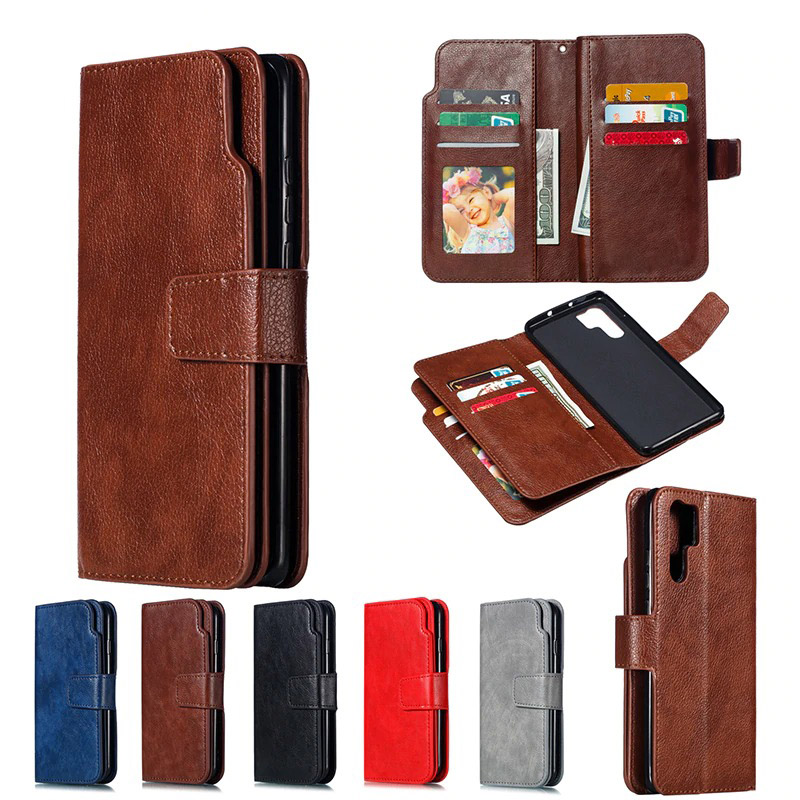 เคส Huawei P30 Pro #เคสฝาพับหนัง PU แบบกระเป๋าสตางค์มีที่เก็บบัตรหลายช่อง Retro Wallet Leather Cover Multi Cards Stand