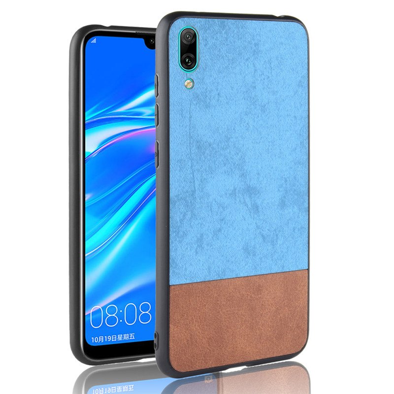 Case Huawei Y7 Pro (2019) #เคสฝาหลัง Bi-color Splicing PU Leather Coated PC + เคสไฮบริด TPU
