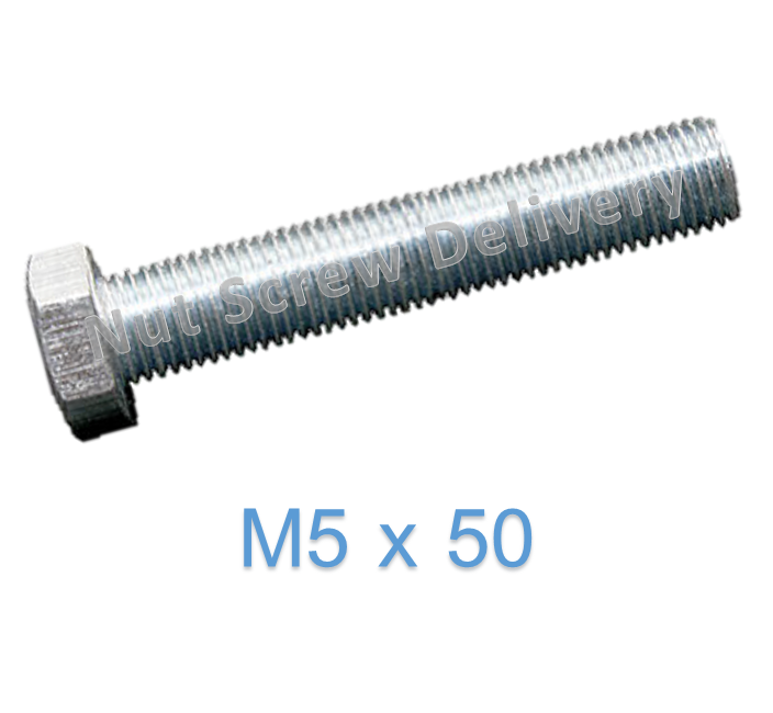 สกรูหัวเหลี่ยมมิลขาว M5 x 50