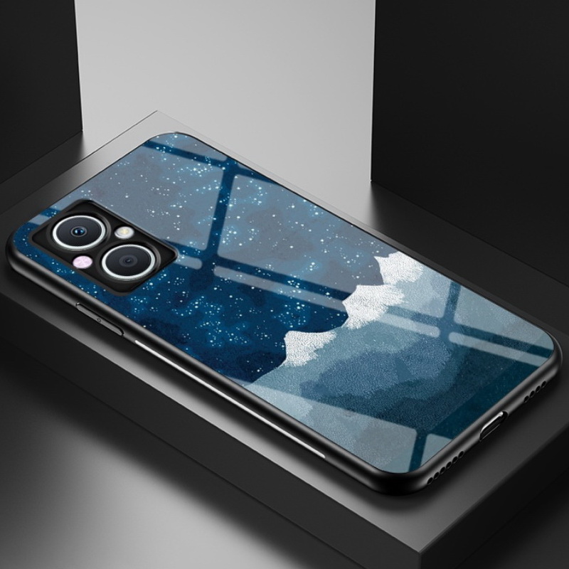 เคส OPPO Reno 7z 5G #เคสฝาหลัง Gradient Color Glass + PC + TPU Hybrid Case