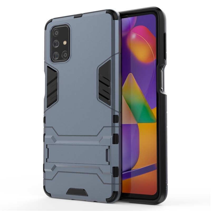 เคส Samsung Galaxy M51 #เคสฝาหลังพลาสติก ไฮบริด TPU + Kickstand