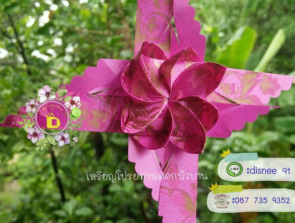 ดอกบัวบาน( ริบบิ้นเนื้อพิเศษ)