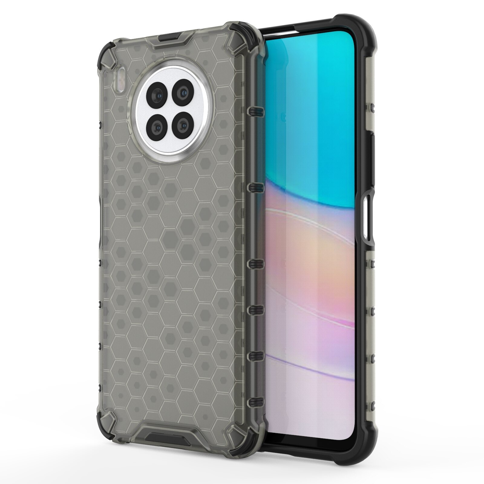 เคส Huawei Nova 8i #เคสฝาหลังกันกระแทก Honeycomb Shock Absorber TPU + PC + Silicone Hybrid