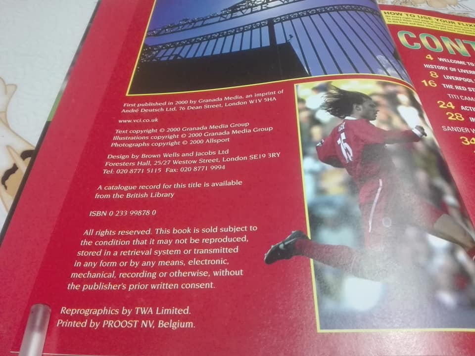 The Official Liverpool Football Annual 2001 Written and compiled by Jeremy Paxton