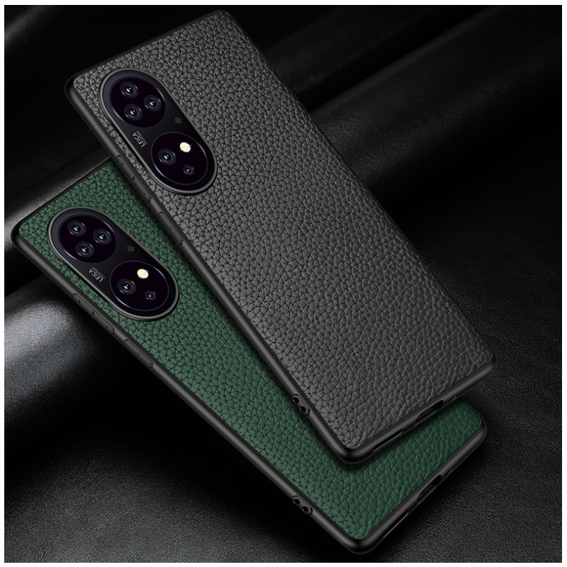 เคส Huawei P50 #เคสฝาหลังหนังแท้ผิวลิ้นจี่ Luxury genuine leather case