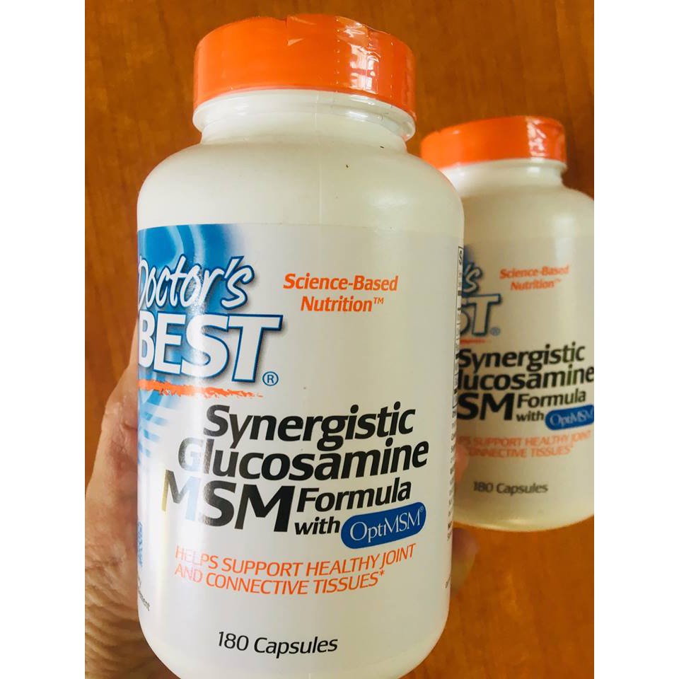 Doctor's Best® Synergistic Glucosamine MSM Formula with OptiMSM® 180 Veggie Caps กลูโคซามีน ซัลเฟต คอนดรอยติน และซัลเฟอร์