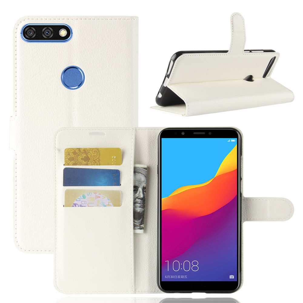 เคส Huawei Honor 7C #เคสฝาพับสไตล์กระเป๋าสตางค์หนัง PU ผิวลิ้นจี่