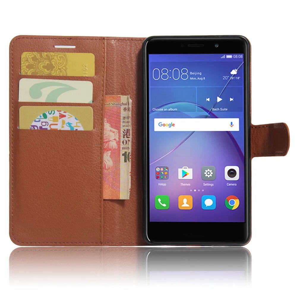 เคส Huawei GR5 2017 เคสหนัง PU แบบกระเป๋าสตางค์ผิวลิ้นจี่ ปิดแม่เหล็ก สีสันสวยงาม