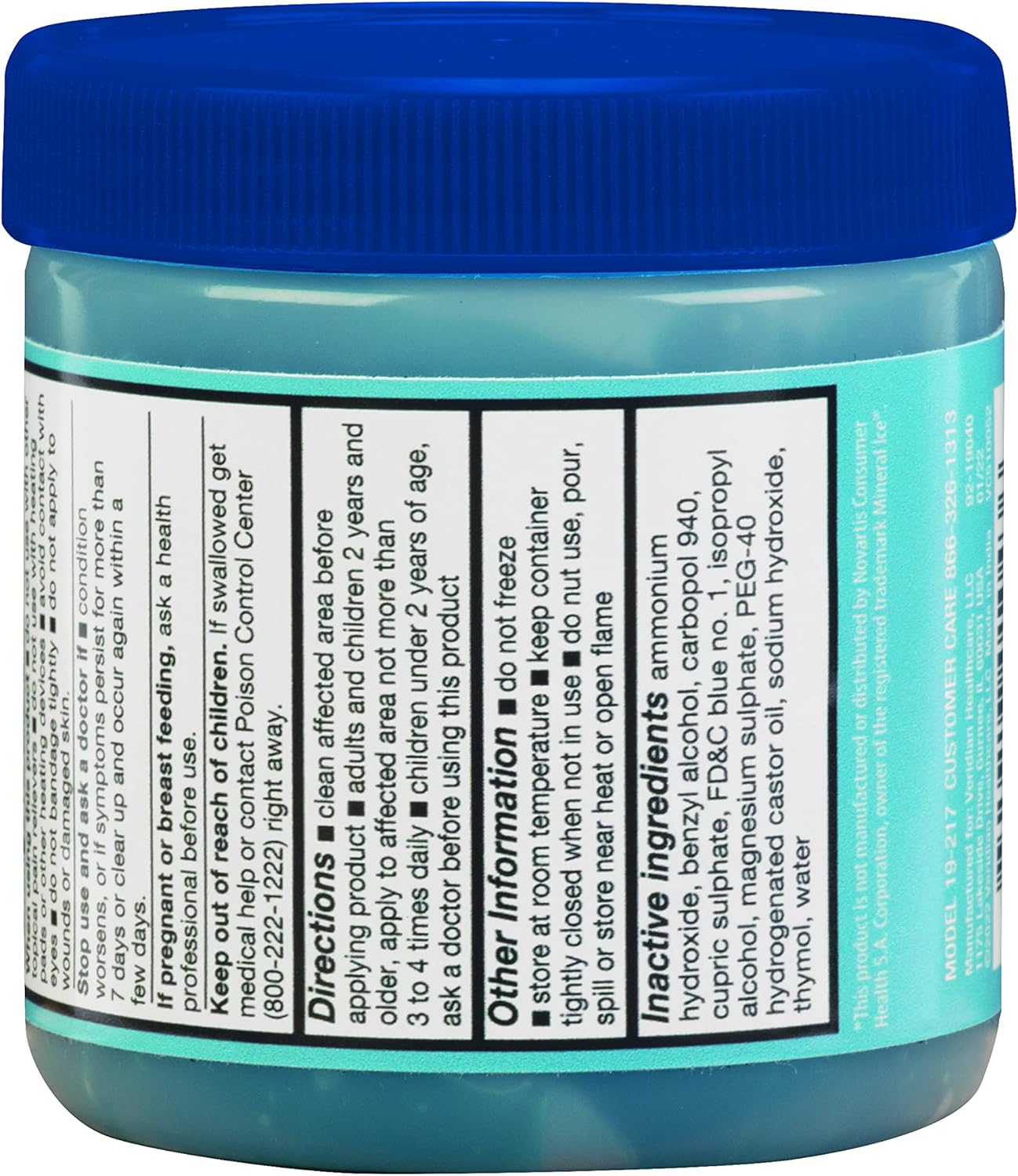 Thera Care Pain Relieving Menthol Gel 226.8g เจลบรรเทาอาการปวด