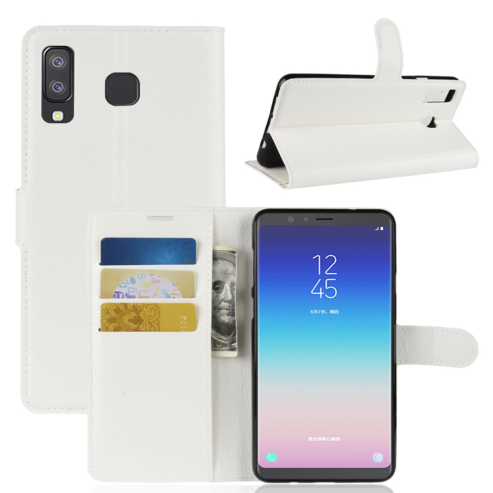 Case Samsung Galaxy A8 Star #เคสฝาพับสไตล์กระเป๋าสตางค์หนัง PU ผิวลิ้นจี่